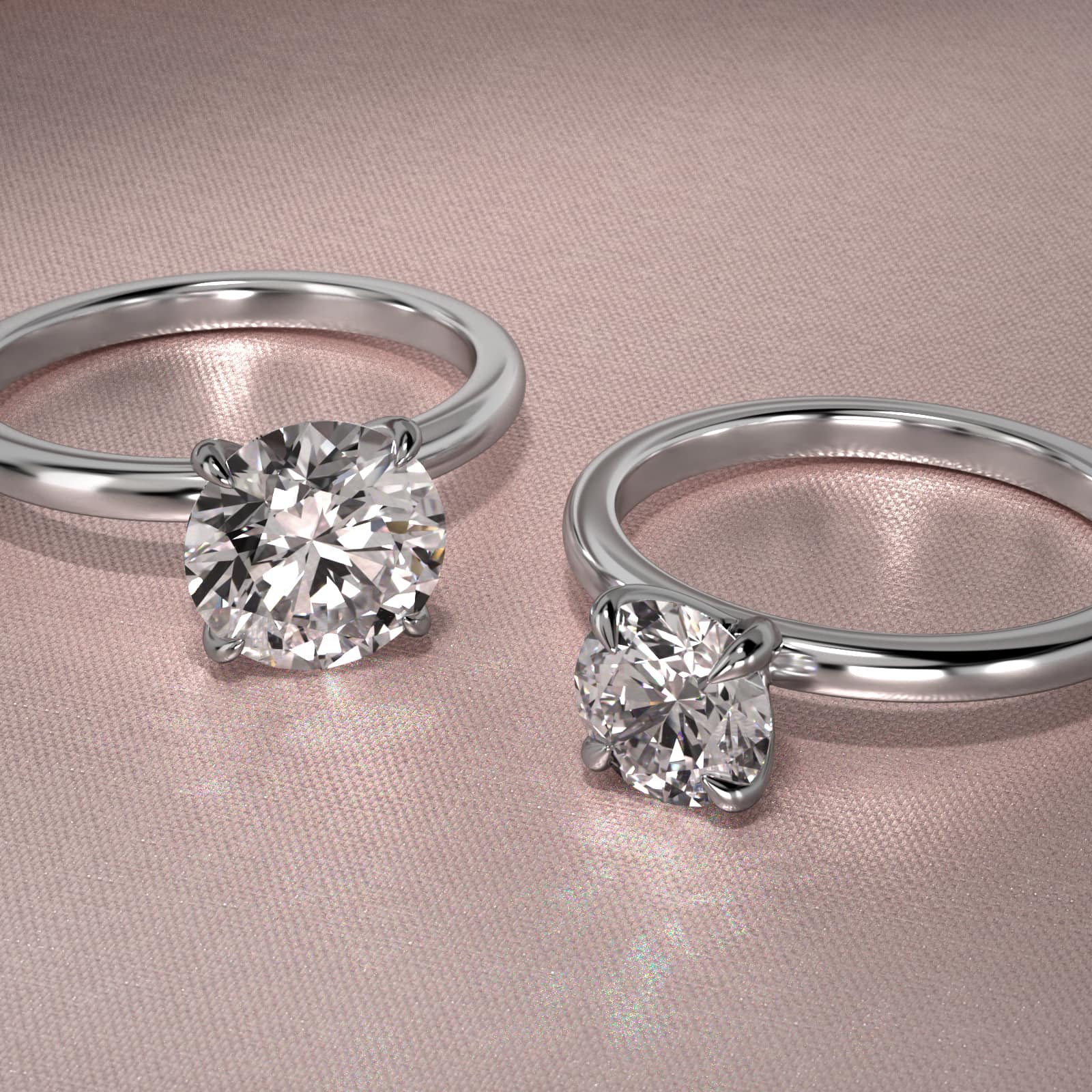 Round 2 CT Certified Lab-Grown Diamond Claw Prong Flush Fit Engagement Ring in 14K White Gold