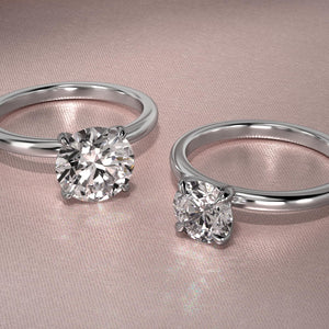 Round 2 CT Certified Lab-Grown Diamond Claw Prong Flush Fit Engagement Ring in 14K White Gold