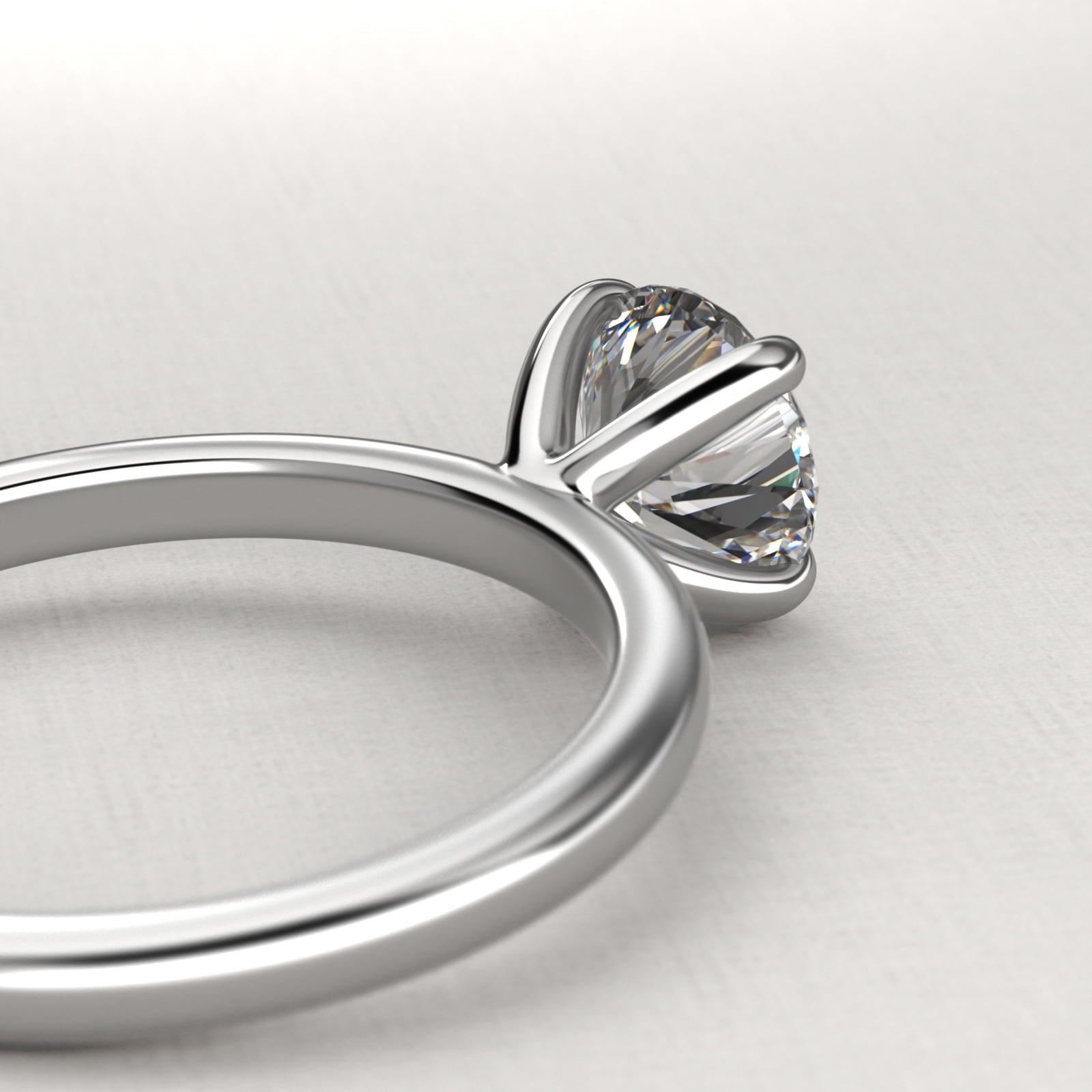 Round 2 CT Certified Lab-Grown Diamond Claw Prong Flush Fit Engagement Ring in 14K White Gold