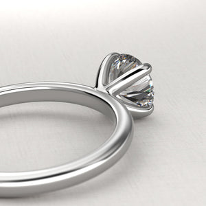 Round 2 CT Certified Lab-Grown Diamond Claw Prong Flush Fit Engagement Ring in 14K White Gold