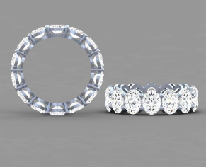 14KWG 4.01CTW OV LAB DIA ETERNITY BAND