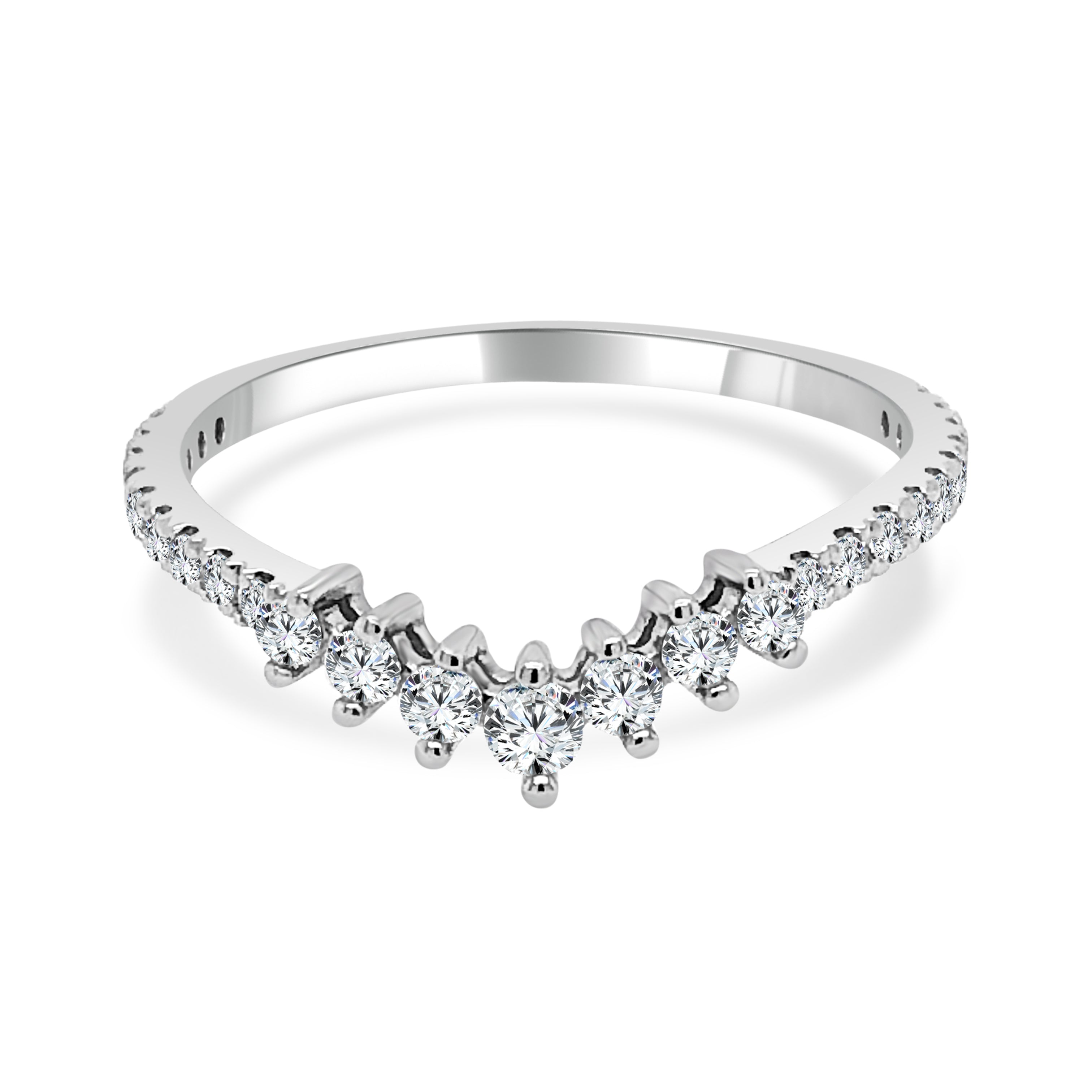 14KWG 0.33CTW BR DIA WRAP CONTOUR BAND SIZE-6