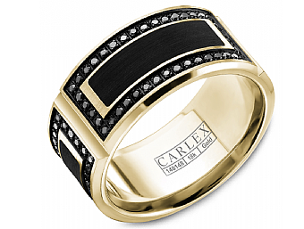 14kyg-0.71ctw-forge-carbon-fiber-center-&-high-polish-edges-mens-band--size-6.5