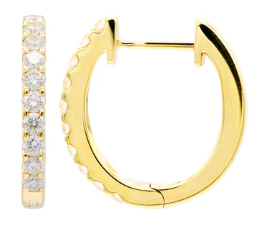 18KYG 0.53CTW BR DIA HOOP EARRINGS