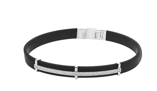 14kwg-0.33ctw-br-dia-blk-rubber-band-with-dia-bar--sn;-664856