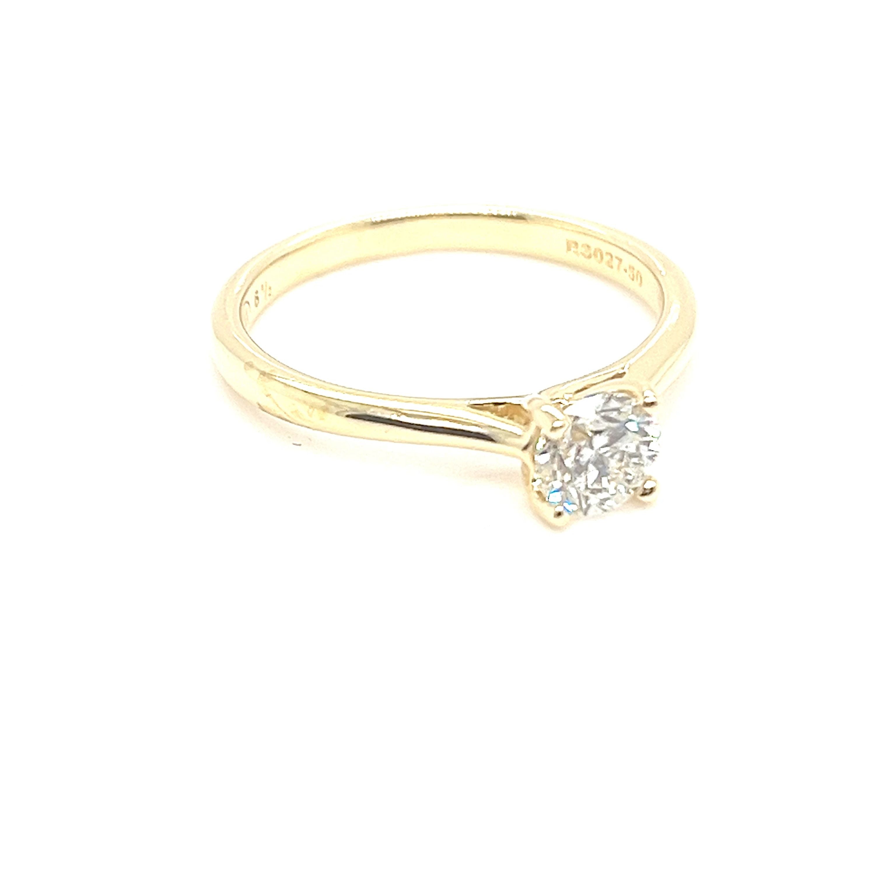 0.51 CT BR H-SI2 NCT / 14KYG SOLITAIRE ENGEGMENT RING.