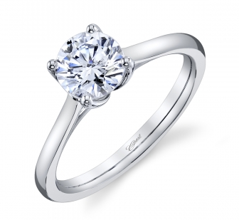 14KWG CATHEDRAL SOLITAIRE ENG RING