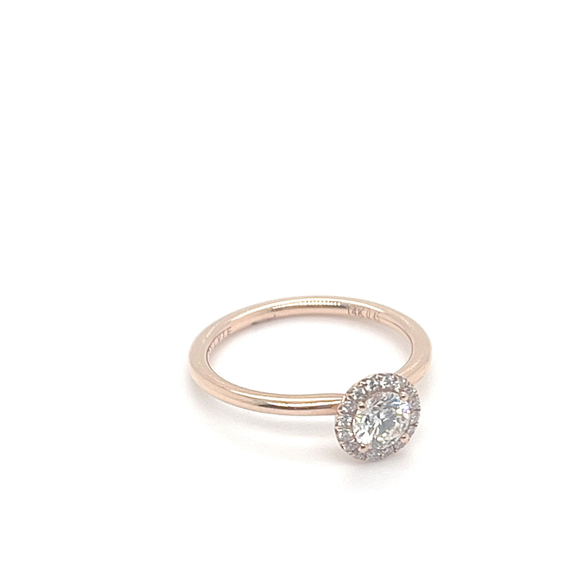 0.45CT BR I-SI2 DIA/ 14KRG 0.10CTW BR HALO ENG. RING