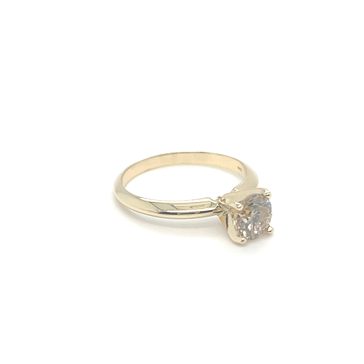 0.91CT BR FY VS2 DIA /14KYG PRONG SOLITAIRE