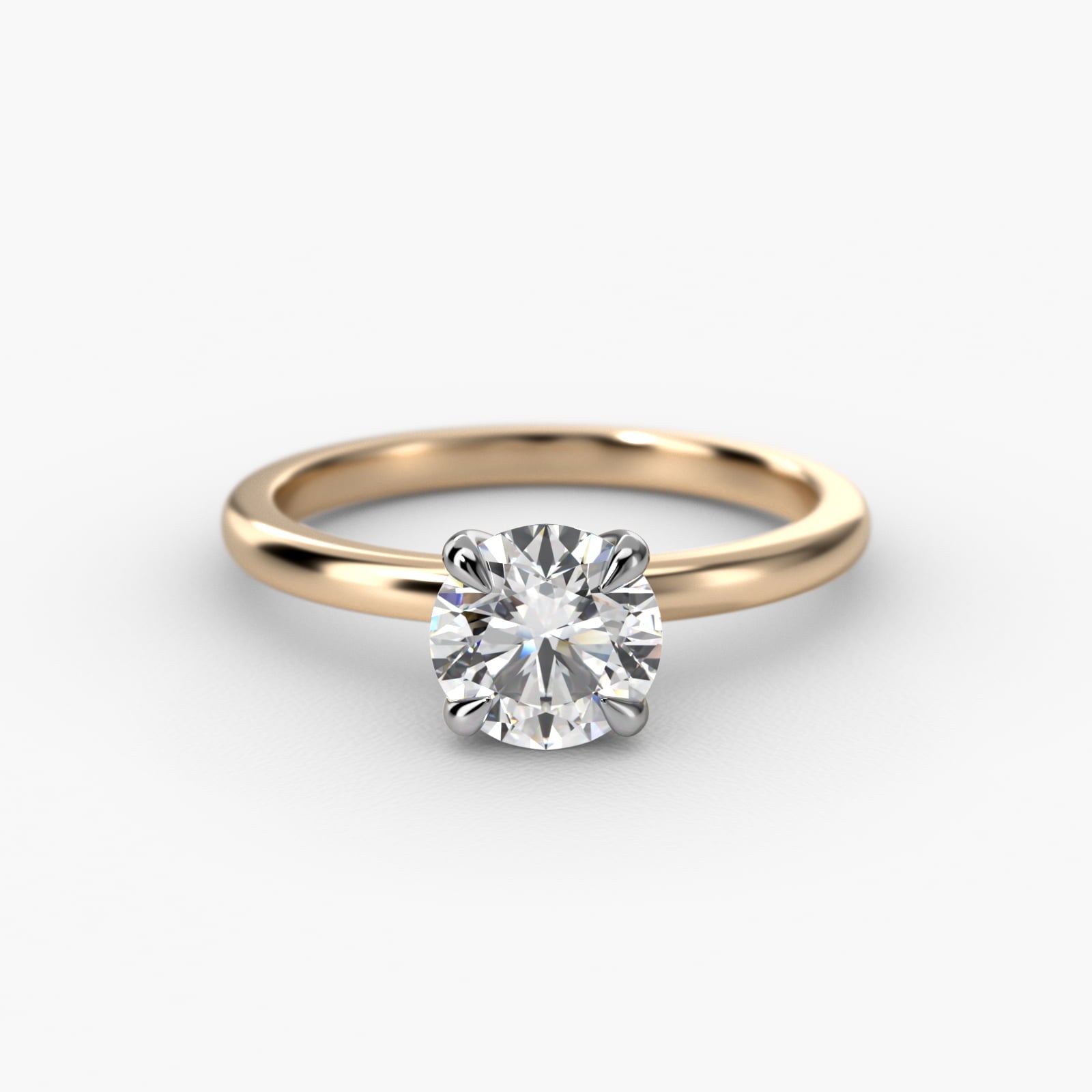 Round 2 CT Certified Lab-Grown Diamond Claw Prong Flush Fit Engagement Ring in 14K White Gold