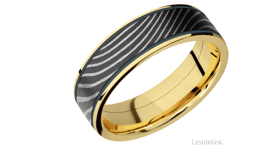 18k-yellow-gold-7mm-flat-with-one-inlay-that-is-5mm-wide-of-the-flat-twist-damascus.-polish/-acid