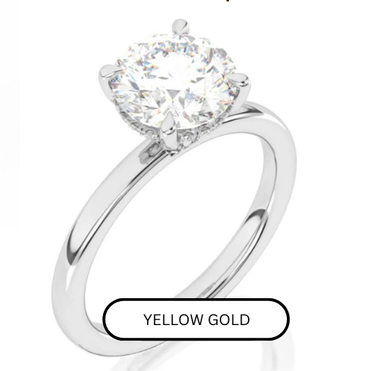 Diamond Under Halo Cathedral Engagement (Yellow Gold)
