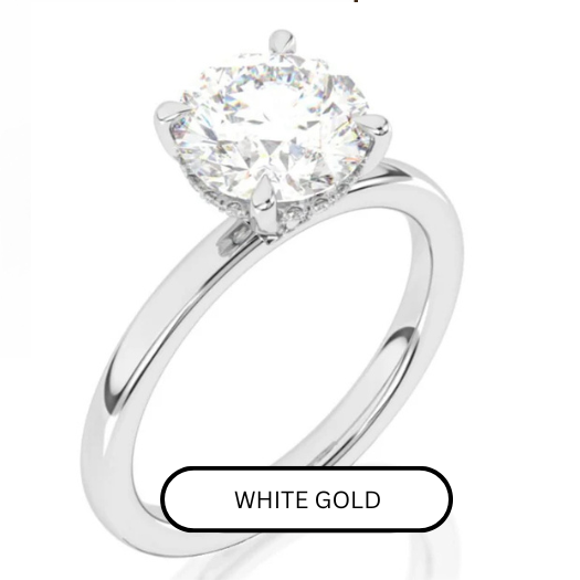 Diamond Under Halo Cathedral Engagement (White Gold)