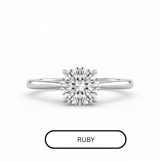 Diamond Under Halo Cathedral Engagement (Ruby)