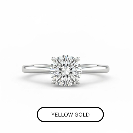 Diamond Under Halo Cathedral Engagement (Yellow Gold)