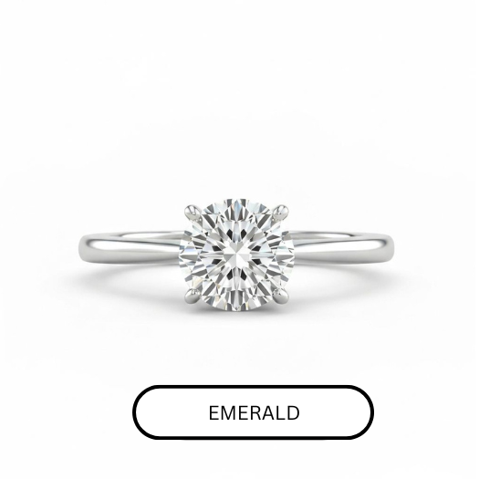 Diamond Under Halo Cathedral Engagement (Emerald)
