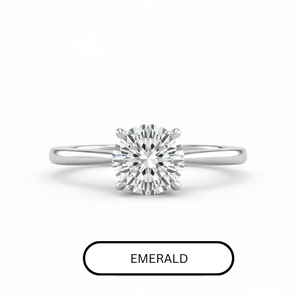 Diamond Under Halo Cathedral Engagement (Emerald)