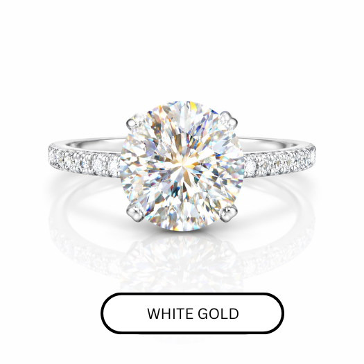 Diamond Under Halo Cathedral Engagement (White Gold)