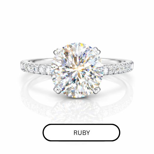 Diamond Under Halo Cathedral Engagement (Ruby)