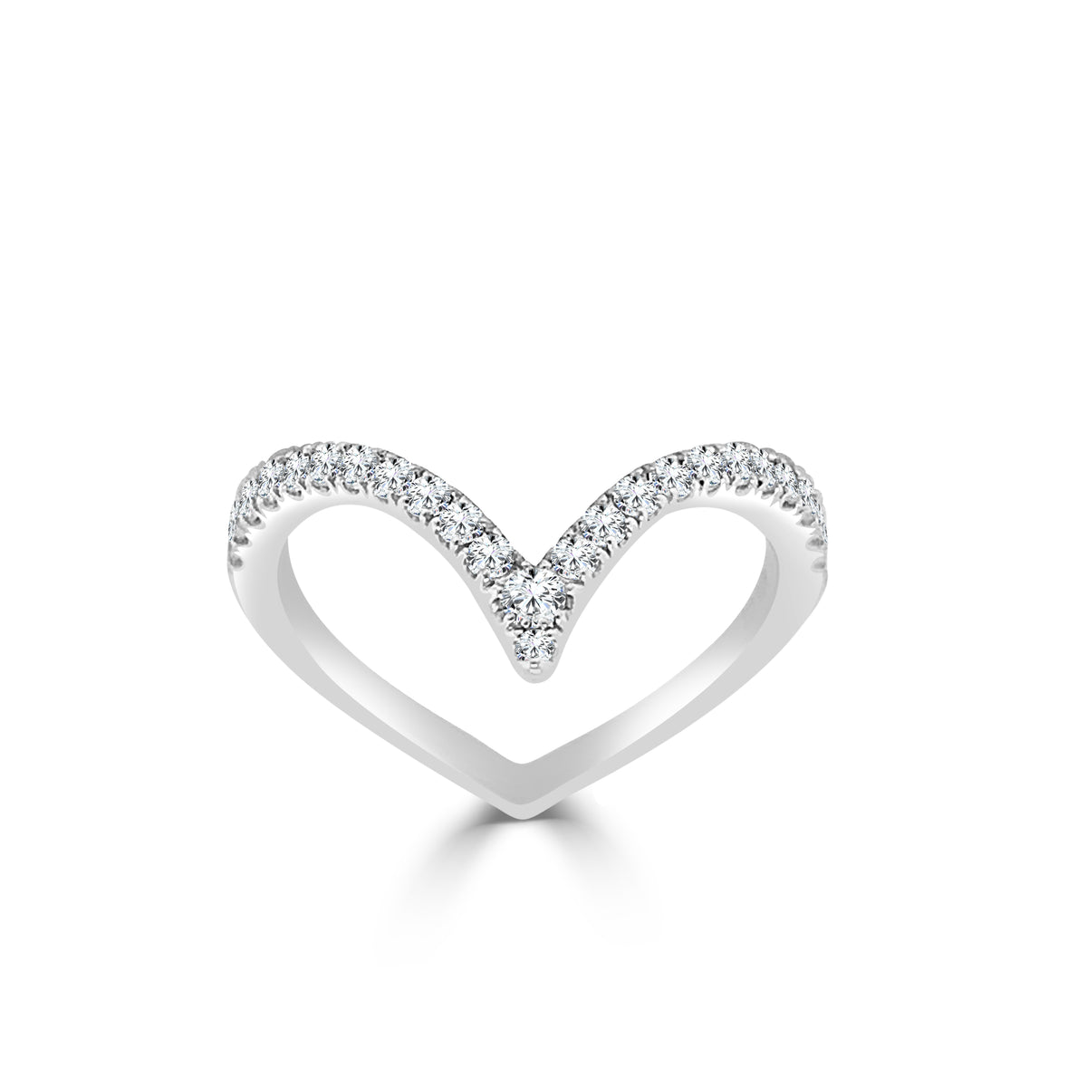 14KWG 0.38CTW BR DIA V SHAPE CURVED BAND SIZE 6