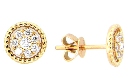 14kyg-0.28ctw-br-dia-cluster-w-rope-braided-edge-earrings