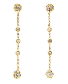 14kyg-0.32ctw-br-dia-bezel-set-chain-w-pave-end-drop-earrings