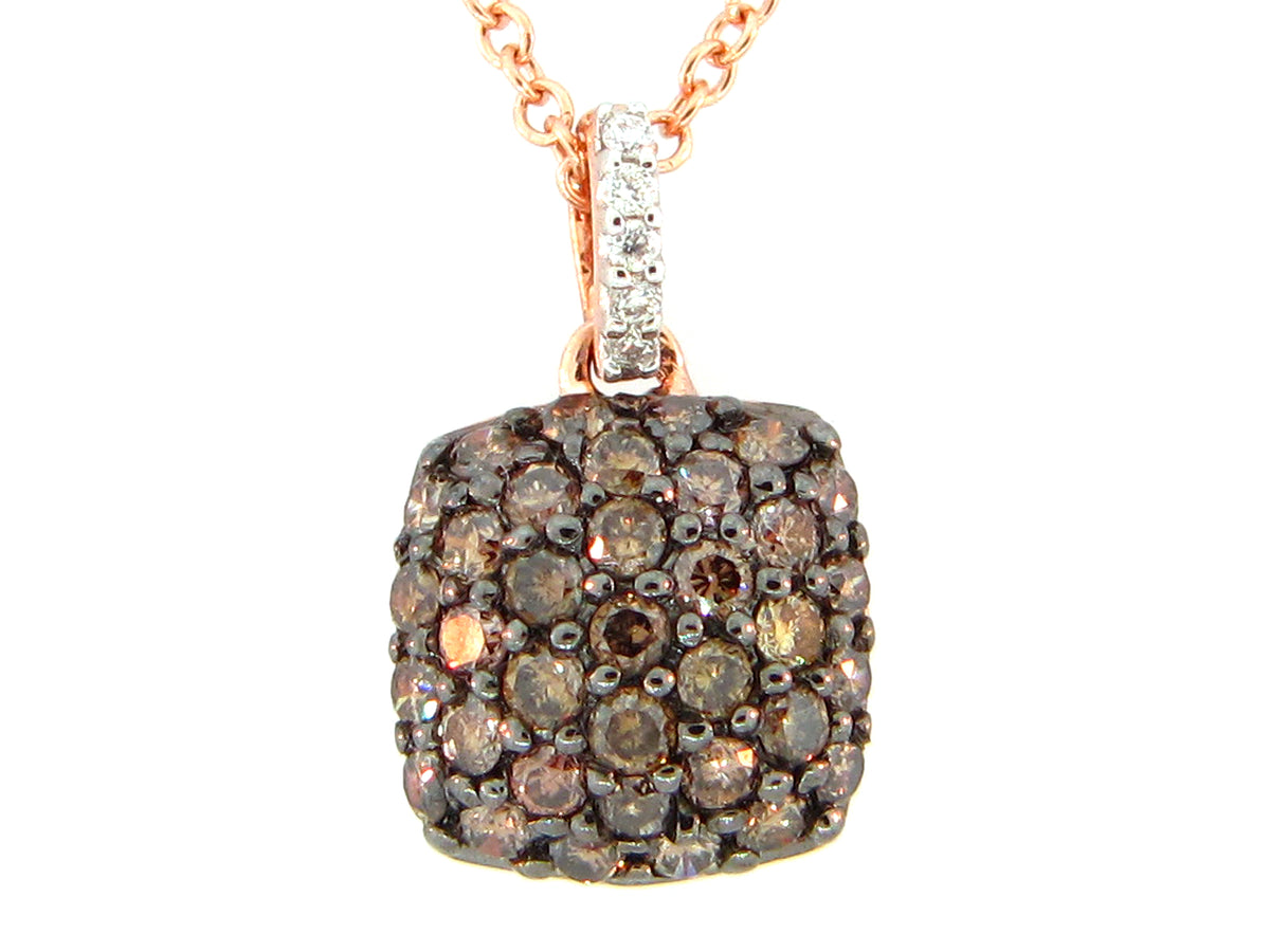 14krg-0.38ctw-br-and-brwn-dia-cus-cluster-pendant-necklace