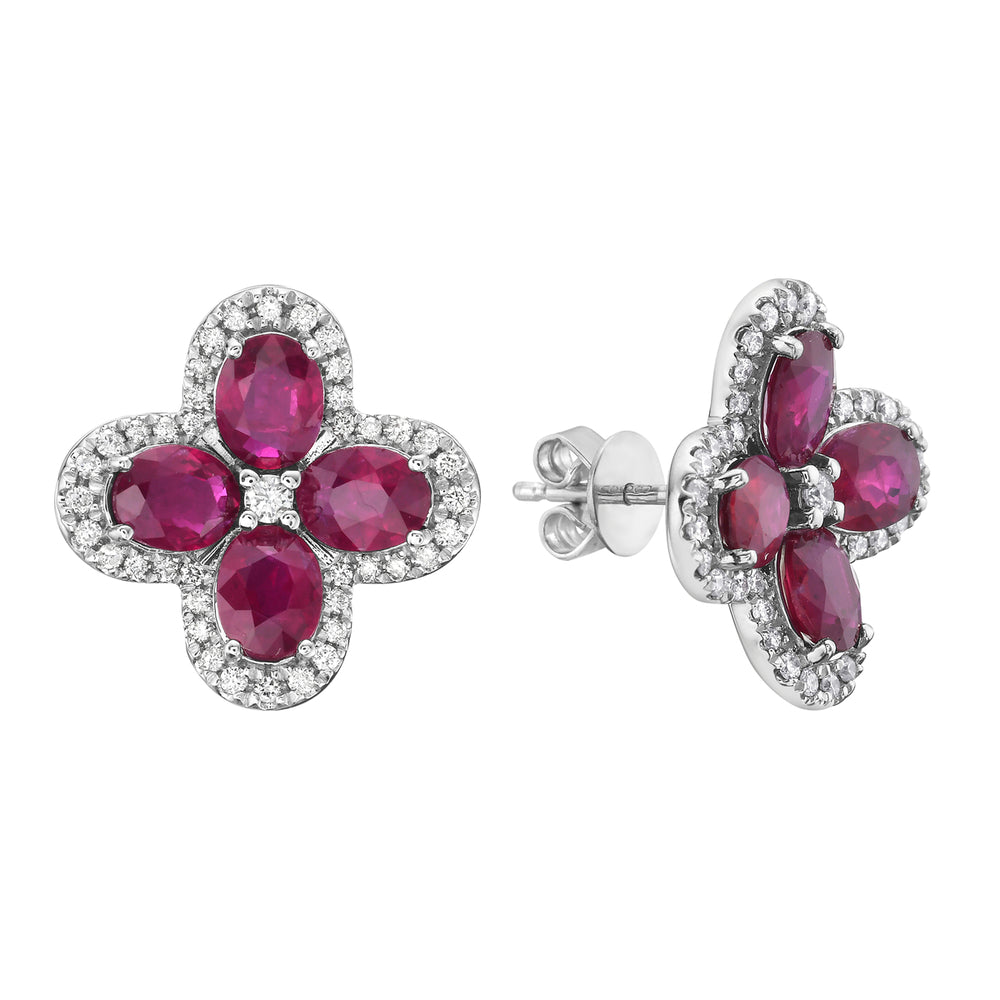 14kwg-3.21ctw-ruby-and-0.34ctw-br-dia-flower-halo-earrings