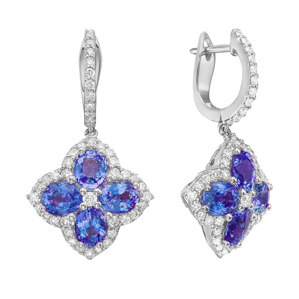 14kwg-3.50ctw-sapphire-and-0.66ctw-br-dia-flower-halo-dangle-earrings