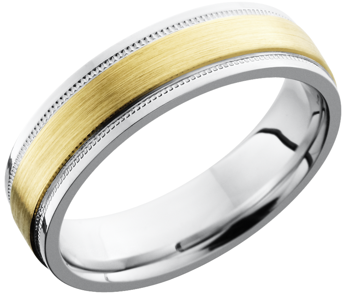 cobalt-chrome-6mm-flat-w-grooved-edges,wide-set-milgrain-14kyg-inlay-that-is-3mm-polish/satin-mens