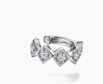 14kwg-0.15ctw-br-dia-milgrain-cuff-earring-(single)----serial#s1623971