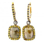 18kyg-2.61ctw-rose-cut-yllw-slice-cntr-w-0.47ctw-halo-earrings