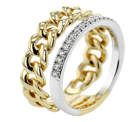 18kyg/wg-0.21ctw--yg-chain-link-band-with-white-gold-channel-set-band--sn:-716777
