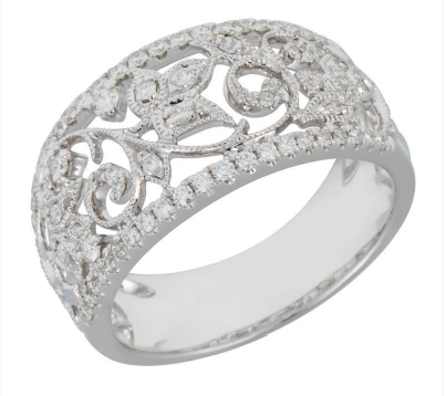 18ktt-y/w-flower-band-millgrain-br-0.36ctw