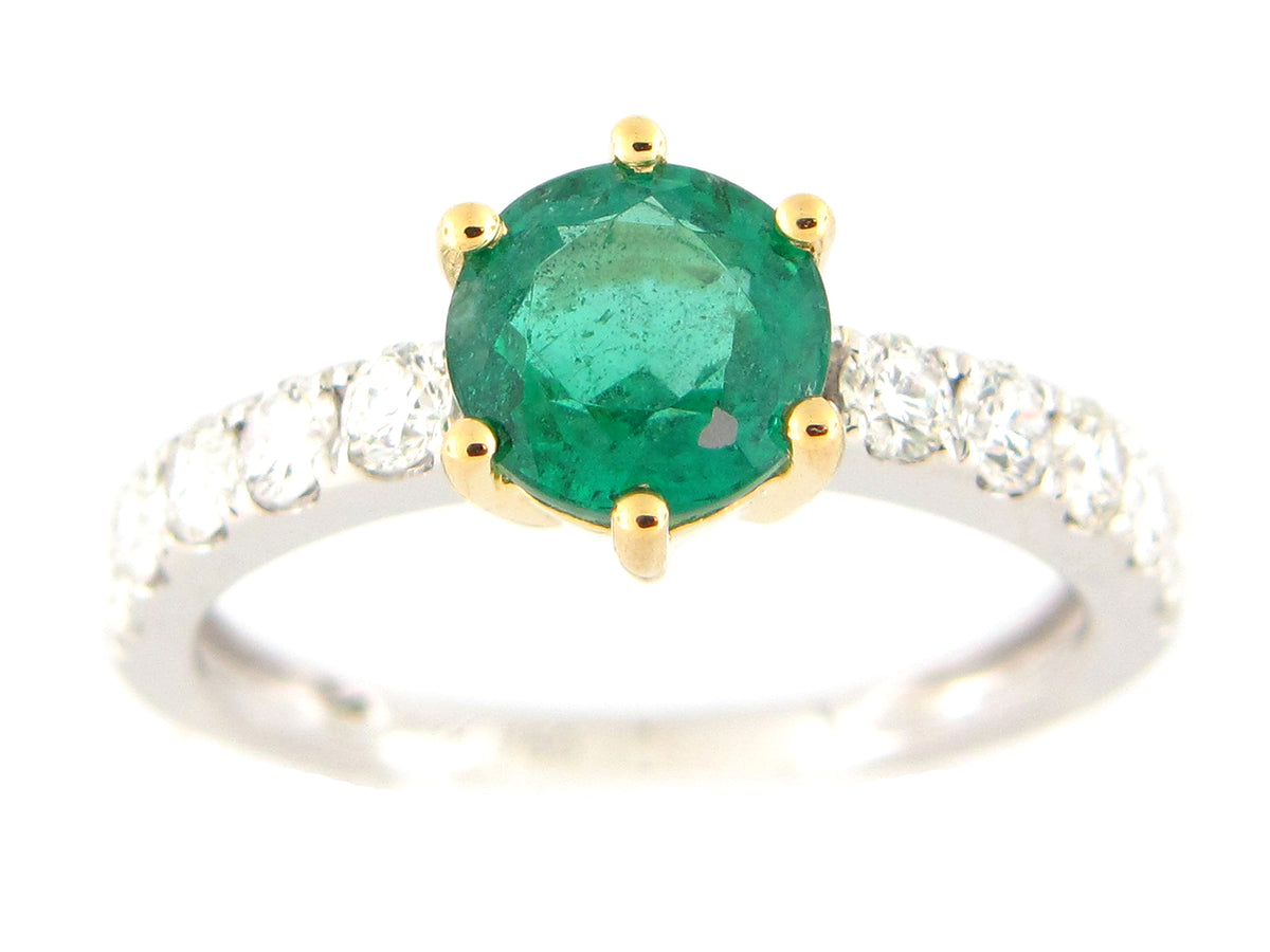 18kwg/yg-0.57ctw-br-dia-1.29ctw-br-emerald-center-with-dia-shank-ring