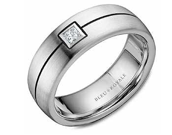 14kwg-0.15ctw-pr-dia-7.5mm-sandpaper-top-with-enamel-accent-mens-band--size-10