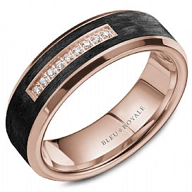 14krg-&-blk-carbon-br-0.07ctw-dia-accent-sandpaper-&-hp-wedding-band.--7mm-wide--9=0.07