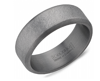tantalum-grey-7.5mm-dia-brush-center-and-sandpaper-edges-mens-band-size-10