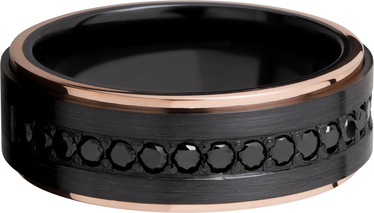 14kwg-zirconium-0.48ctw--black-diamonds-half-way--satin/polish-finish-mens-band---size-7.25