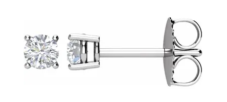 1.22CTW BR I-J SI/ 14KWG 4 PRONGS MARTINI DIAMOND STUDS.