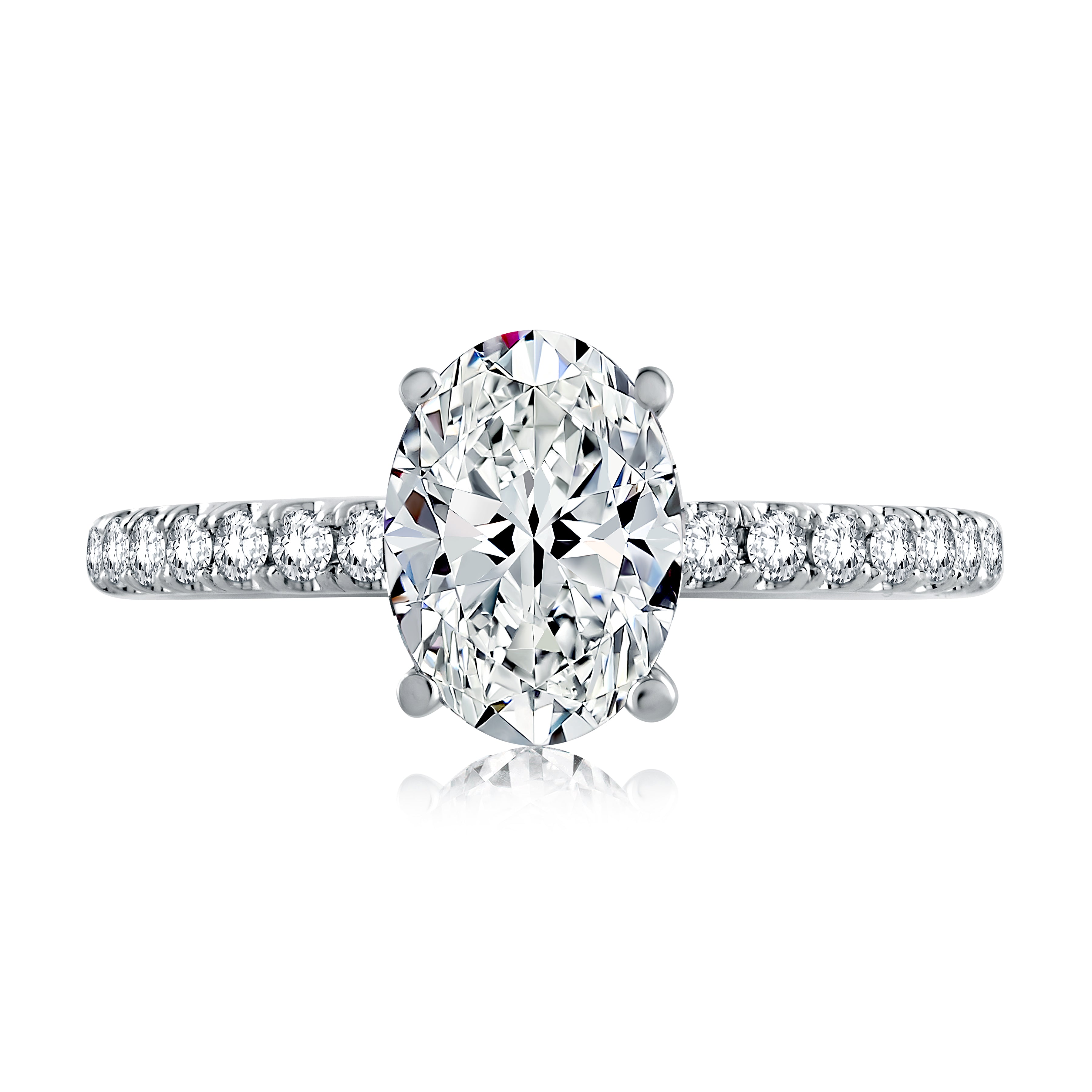 14KWG 0.43CTW BR DIA OV UNDER HALO WITH DIA SHANK ENG RING      2.50CT OV