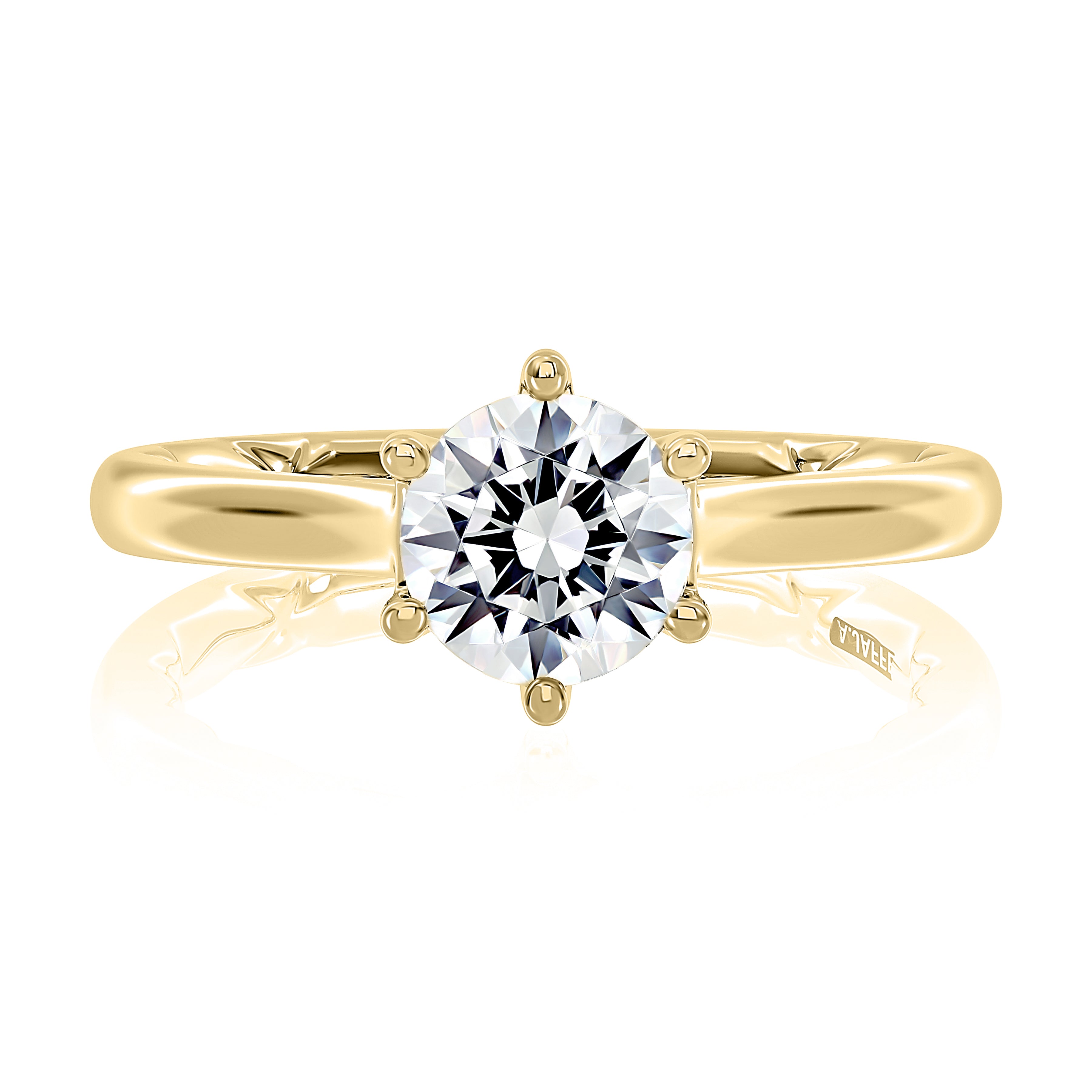 14KRG 6 PRONG SOLITAIRE CATHEDRAL ENG RING       1.25CT BR CENTER