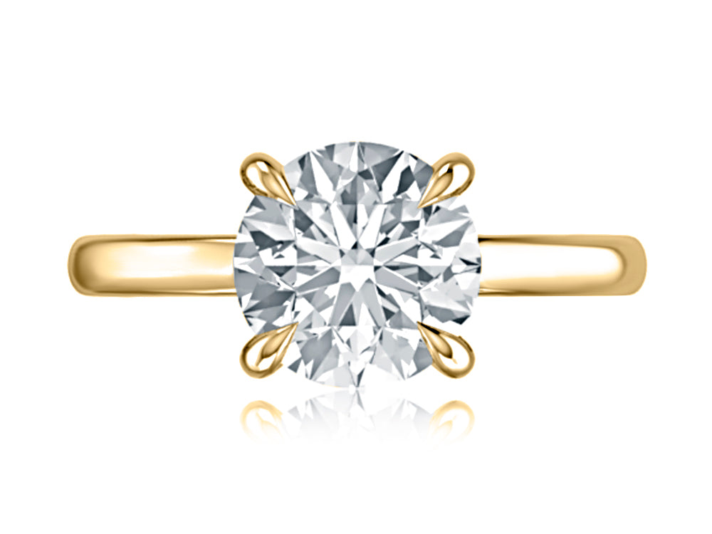 14KRG SOLITAIRE ENG RING      3.00CT BR