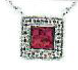 14KWG 0.24CTW RUBY AND 0.08CTW BR DIA HALO MILGRAIN PENDANT NECKLACE