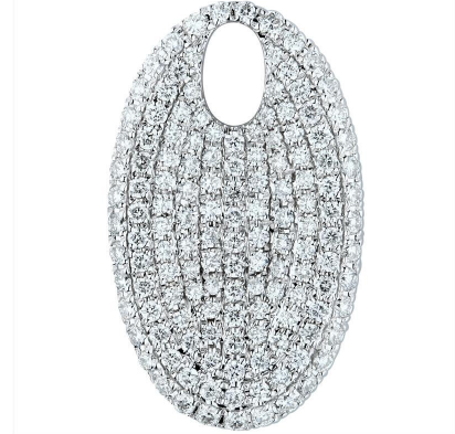 18KWG OVAL PAVE PENDANT 1.14CTW