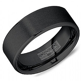 TUNGSTEN CARBIDE BLACK 8MM-2.2MM SANDPAPER TOP-HIGH POLISH EDGES