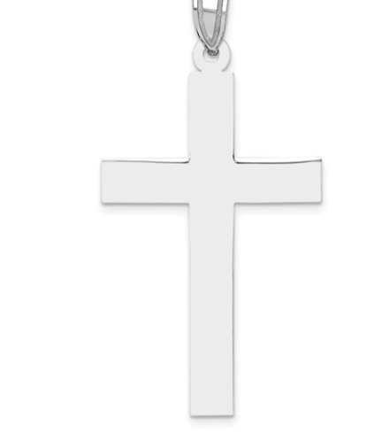 14KWG CROSS W/1.1MM D/C CABLE CHAIN NECKLACE