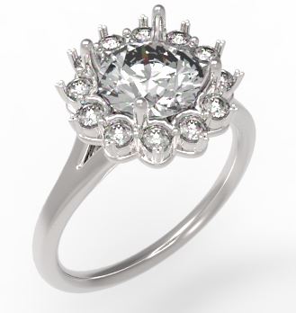 14KWG BR 0.31CTW DIA FLOWER HALO ENG RING