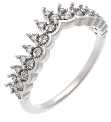 14KWG BR 0.48CTW DIA CROWN DESIGN RING.