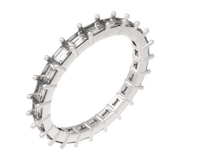 14KWG EC 1.54CTW DIA PRONG SET END TO END ETERNITY BAND.
